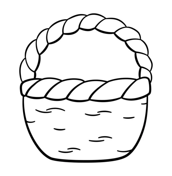 轮廓风格篮子孤立的插图 白色背景 — 图库矢量图片