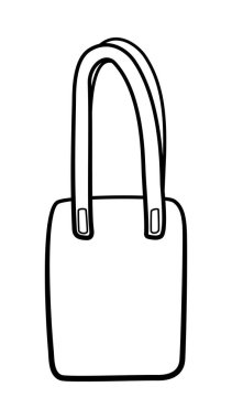 Taslak stil tekstil ecobag izole bir illüstrasyon. Beyaz arkaplan, vektör.