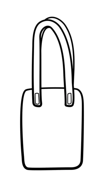 Esquema Estilo Textil Ecobag Ilustración Aislada Fondo Blanco Vector — Vector de stock