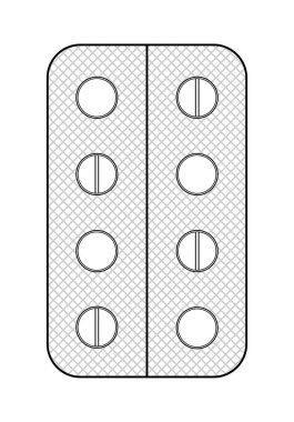 Yuvarlak haplı kabarık bir taslak çizim. Beyaz arkaplan, vektör.