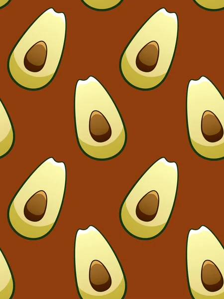 Avocado Slices Seamless Pattern Print Textile Decor Site Red Background — Stock Vector