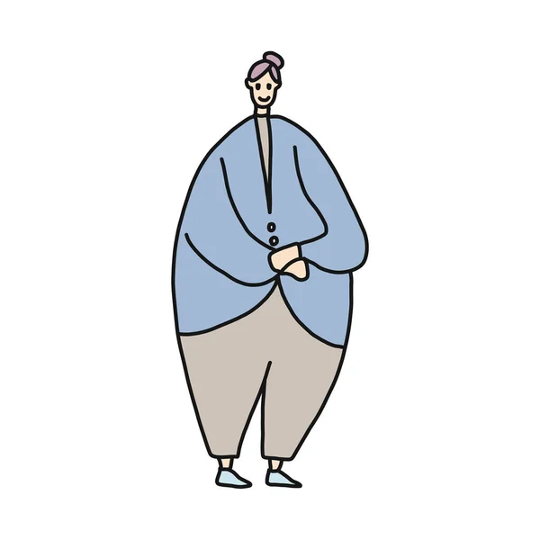 Mulher gorda desenho animado ilustração —  Vetores de Stock