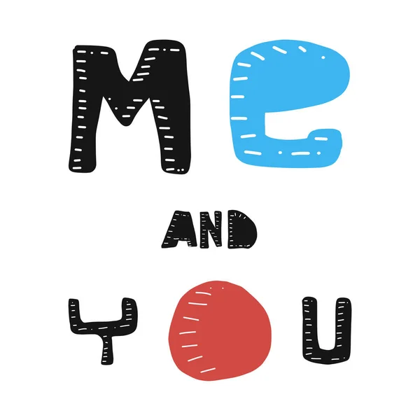 You love me. lettering. vector illustration. hand drawn style — 스톡 벡터