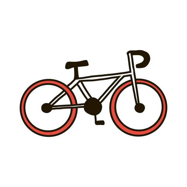 Bicycle sports fix. With a white frame and red wheels. Vector illustration on an isolated white background. flat style — Stock Vector