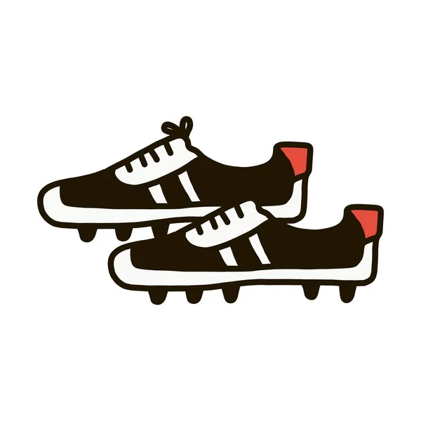 Vector Blanco Botas de fútbol vector ilustración sobre un fondo blanco aislado. estilo plano — Vector de stock