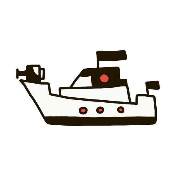 Umrissvektorsymbol für Kriegsschiffe. dünne Linie schwarzes Kriegsschiffsymbol, flacher Vektor einfache Elementillustration aus editierbarem Armeekonzept isoliert auf weißem Hintergrund — Stockvektor