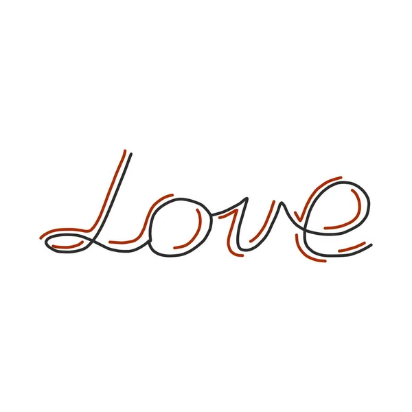 Ručně kreslená fráze pro Valentýna lásky. vektorová barevná ilustrace v retro stylu. Izolované na bílém pozadí.Design pro hrnky, balicí papír, ložní prádlo, trička, transparenty, hrnky a poháry — Stockový vektor