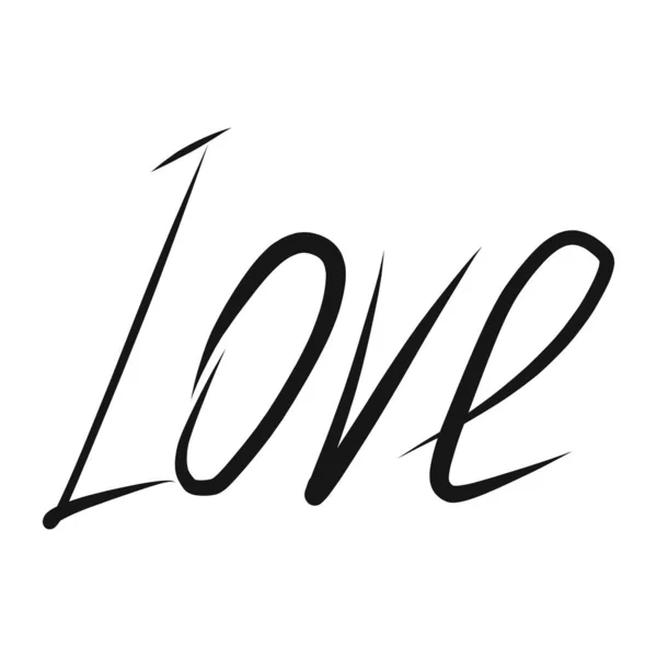 사랑이라는 단어를 손으로 그린 아름다운 서체 배경. 손으로 만든 현대의 칼리 그램 . 직물 디자인, 침대 리넨, 티셔츠 디자인, 머그 디자인, 포장지, 엽서에 적합 한 손으로 만든 벡터. — 스톡 벡터