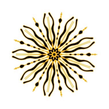 Hint tarzında vektör soyut çiçek elementleri. Tek renkli bir tasarım elemanı. El çizimi stil. Kartpostallar, davetiyeler, afişler, kupalar ve tişörtler için uygun.