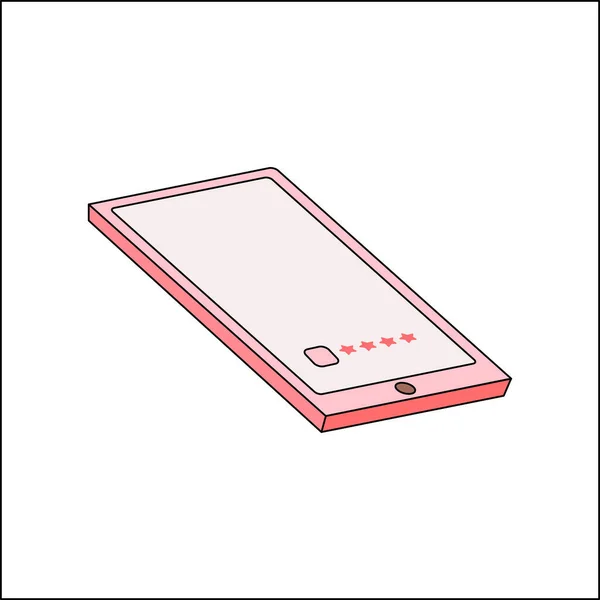 Мобильный Телефон Векторная Иллюстрация Белом Фоне Место Вашего Текста Экране — стоковый вектор