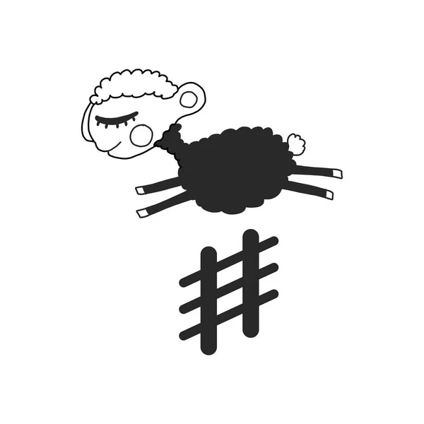 Sheep.Vector 기능 이 없는 형태는 흰 배경에 Doodle 스타일로 손으로 그린 그림을 바탕으로 한다. 직물 디자인, 아이들의 속옷, 농장에서 만든 친환경 제품 포장등. — 스톡 벡터