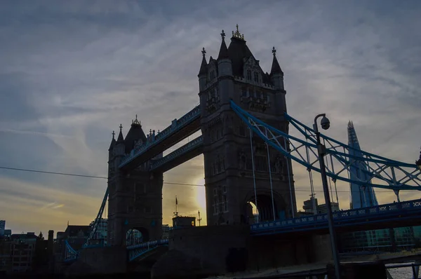 Londýn Velká Británie Tower Bridge Podzimní Večer — Stock fotografie