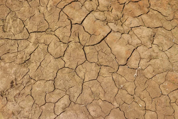 Vista Superior Suelo Agrietado Superficie Árido Tierra Sequía Imagen Desastre — Foto de Stock