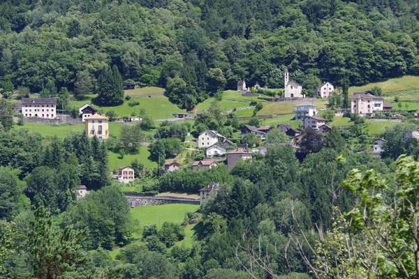 Olivone Und Der Sosto Berg Bleniotal Schweiz — Stockfoto