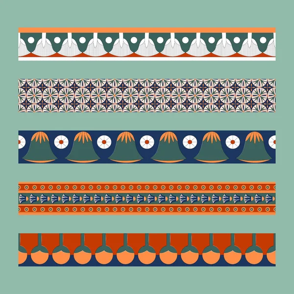 Αιγυπτιακό παραδοσιακό στολίδι. Σύνορα με floral στολίδι. — Διανυσματικό Αρχείο