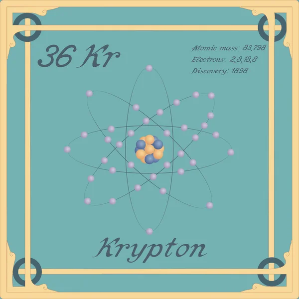 Elemento de tabela periódica. Ícone colorido de Krypton . — Vetor de Stock