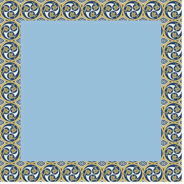 Ornement traditionnel japonais. Cadre carré avec ornement zoomorphe . — Image vectorielle