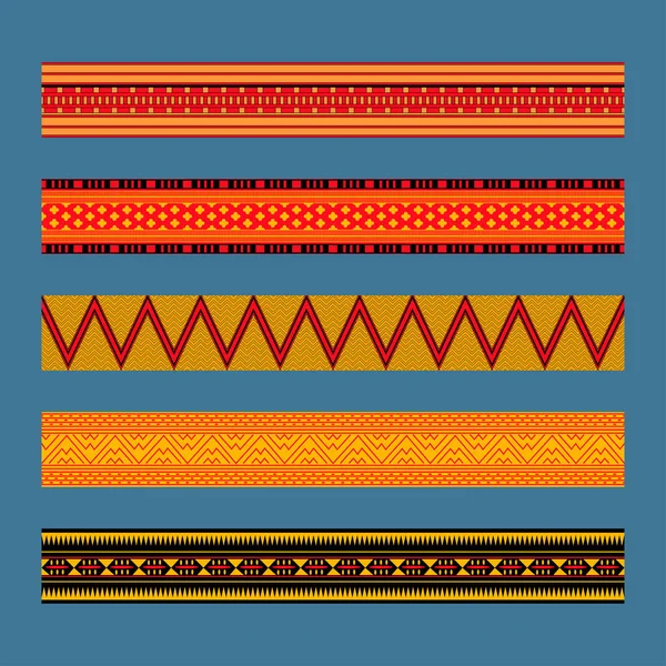 Afrikanische traditionelle Ornamente. Grenzen mit geometrischem Ornament. — Stockvektor