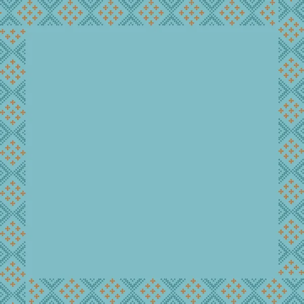 Noorse traditionele ornament. Vierkant frame met geometrische ornament. Breien patroon. — Stockvector