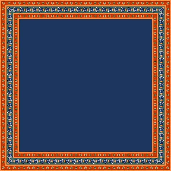 Ornement traditionnel égyptien. Cadre carré avec ornement floral . — Image vectorielle