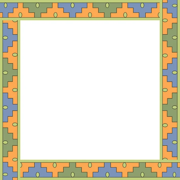 Ornement traditionnel mexicain. Cadre carré avec ornement géométrique . — Image vectorielle