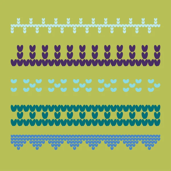 Ornement traditionnel norvégien. Frontières avec ornement géométrique. Modèle de tricot . — Image vectorielle
