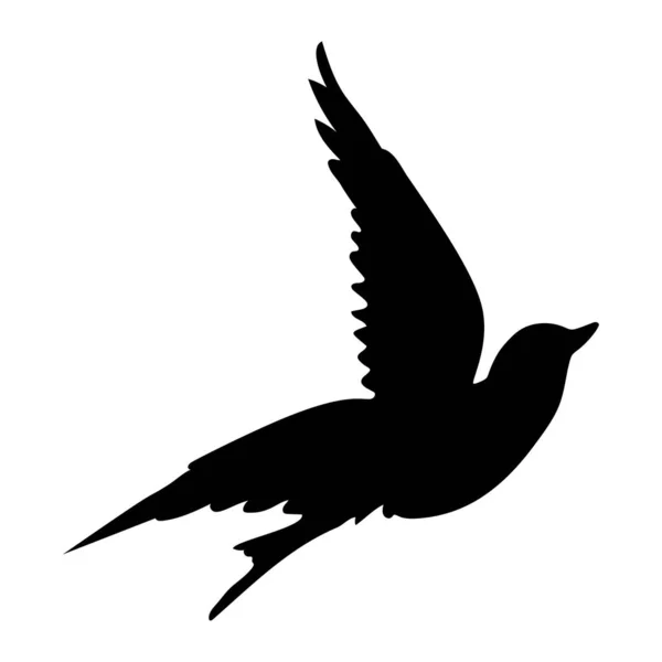 Летящий белый голубь. Силуэт изолирован на белом фоне . — стоковый вектор