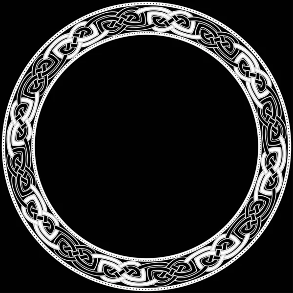 Кельтский традиционный орнамент. Круглая рамка с геометрическим орнаментом . — стоковый вектор