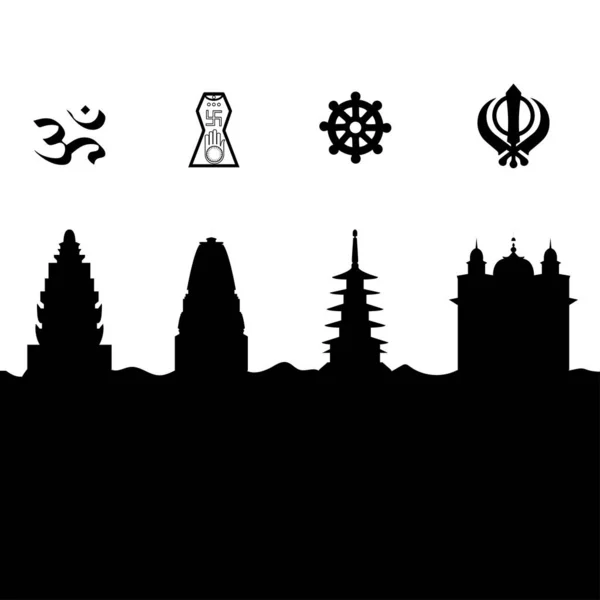 Indischer Tempel und Symbol. — Stockvektor