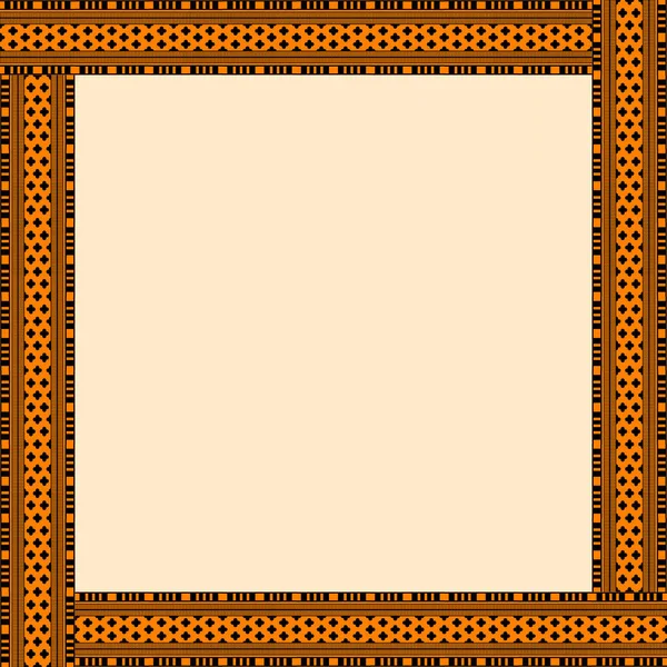 Afrikaanse traditionele ornament. Vierkant frame met geometrisch ornament. — Stockvector