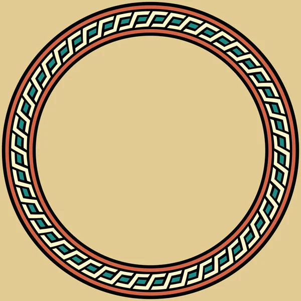 Ornamento Medievale Telaio Rotondo Con Ornamento Geometrico Antiche Tradizioni Vettore — Vettoriale Stock