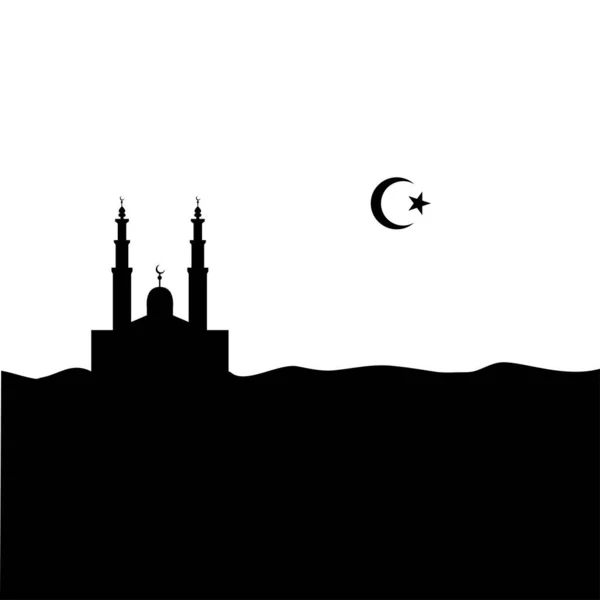 Muslimische Moschee Halbmond Und Stern Vektor — Stockvektor