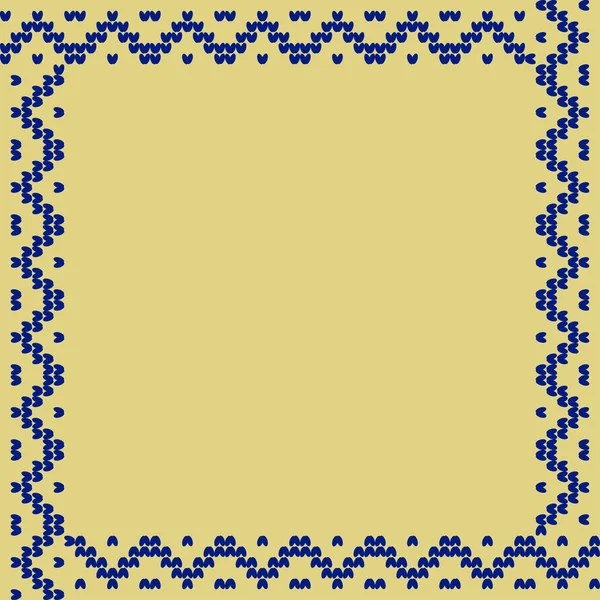 Norwegian Traditional Ornament Square Frame Geometric Ornament Knitting Pattern Vector — Stock Vector