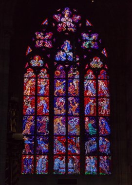 vitray pencereler, st. vitus Prag, Çek Cumhuriyeti.
