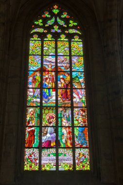 vitray pencereler, st. vitus Prag, Çek Cumhuriyeti.