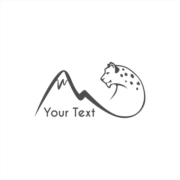 Skákající snow leopard logo znaménko znak vektorové ilustrace — Stockový vektor