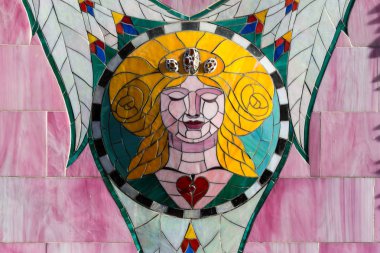 Soyut renkli kırık mozaik doku arka plan olarak