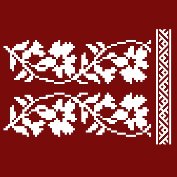 Bordado tradicional. Ilustración vectorial de patrones geométricos ornamentales sin costuras étnicas para su diseño — Vector de stock