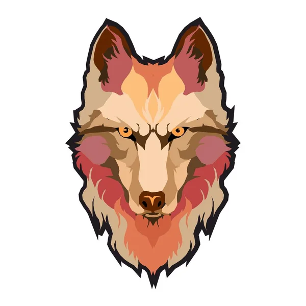 Wolfs head low poly geometric polygonal flat design style logo element and company mascot modern vector illustration — стоковый вектор