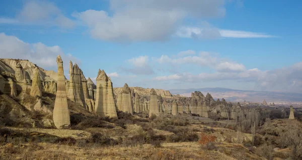 Volcanic rock formations known as Fairy Chimneys in Cappadocia, Turkey. — Stock Photo, Image