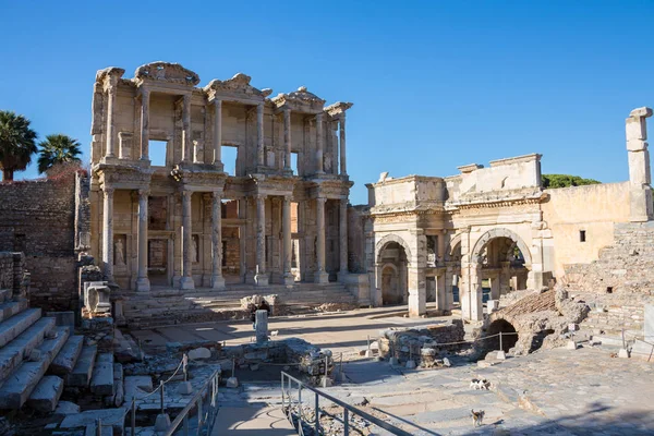 Selcuk, Izmir - Turquía. 25 de noviembre de 2014. Biblioteca Celsus. La antigua ciudad de Éfeso en Selcuk, Izmir - Turquía — Foto de Stock