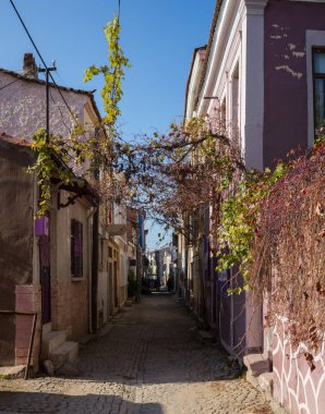 Günbatımında retro vintage instagram tarzı filtre etkisi ile Avrupa'nın eski şehir