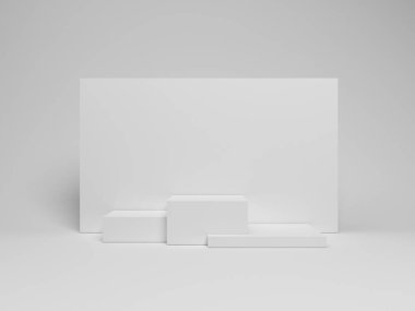 3D, soyut arkaplan, altın geometrik şekiller. Bilgisayar tarafından oluşturulan minimalist arkaplan, poster kapağı için modern tasarım afiş pankartı.