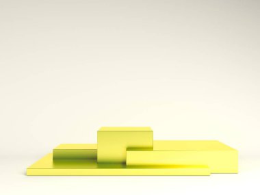 Soyut Sarı Kompozisyonun 3 boyutlu çizimi. En Küçük Stüdyo