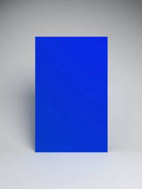 3d oluşturulmuş soyut podyum arkaplanı - Soyut, 3d oluşturulmuş mavi dikdörtgen ile beyaz arkaplan