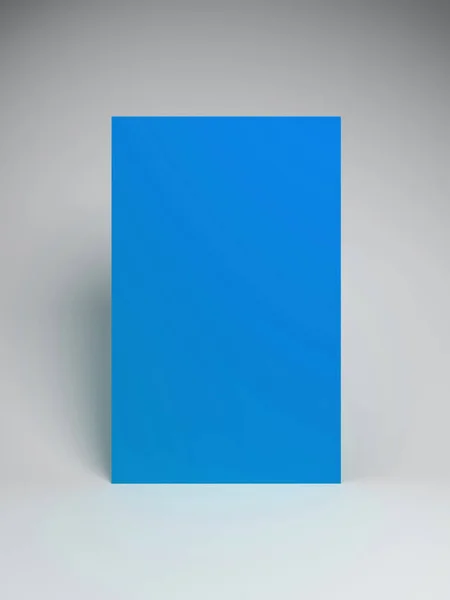 3d rendered abstract podium background - Abstract, 3d rendered white background with blue rectangle