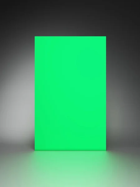 Fond vert néon, scène, ton d'humeur couleur vert néon, fluorescent. 3d rendu papier peint studio set — Photo