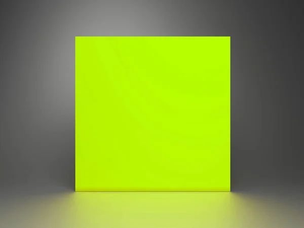 Fond vert néon, scène, ton d'humeur couleur vert néon, fluorescent. 3d rendu papier peint studio set — Photo