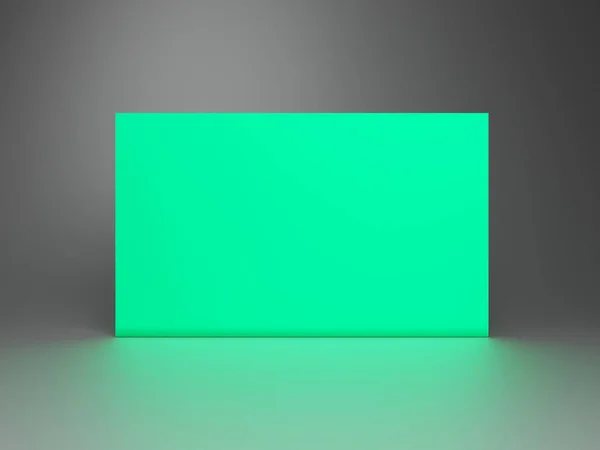 Неоновый зеленый фон, сцена, неоновый зеленый тон настроения, флюоресцентный. 3D рендеринг набора обоев студии — стоковое фото