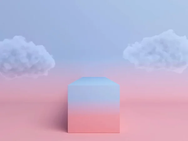 Pasztell dobogó felhő pasztell színek háttér. 3D-s renderelés — Stock Fotó